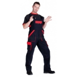 Obrázek z Červa MAX Pracovní kalhoty s laclem černo / červená 