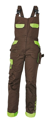 Obrázek z CRV YOWIE Dámské pracovní kalhoty s laclem hnědá 