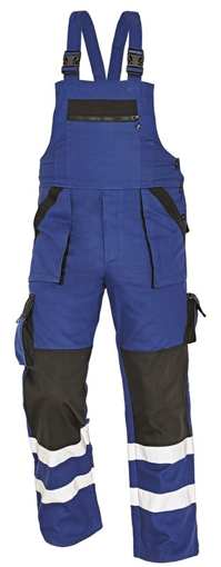 Obrázek z Cerva MAX REFLEX Pracovní kalhoty s laclem modro / černá 