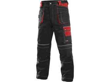 Obrázek CXS ORION TEODOR Pracovní kalhoty do pasu černo / červená - zimní