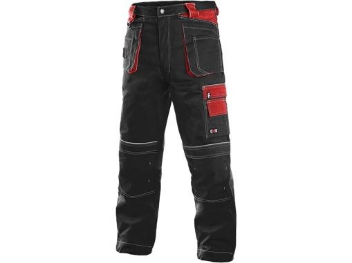 Obrázek z CXS ORION TEODOR Pracovní kalhoty do pasu černo / červená - zimní 