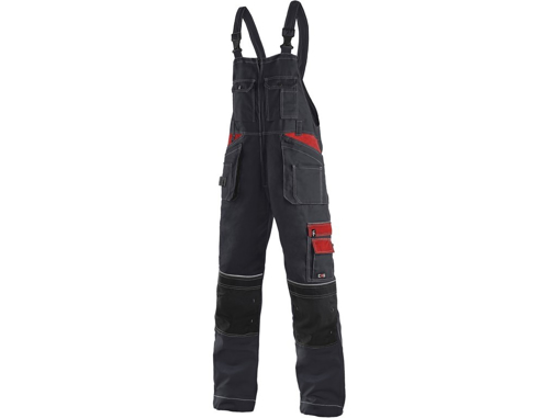 Obrázek z CXS ORION KRYŠTOF Pracovní kalhoty s laclem černo / červené - zimní 