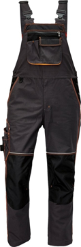 Obrázek KNOXFIELD Pracovní kalhoty s laclem - antracit / oranžová