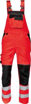 Obrázek KNOXFIELD HI-VIS Reflexní kalhoty s laclem - červená