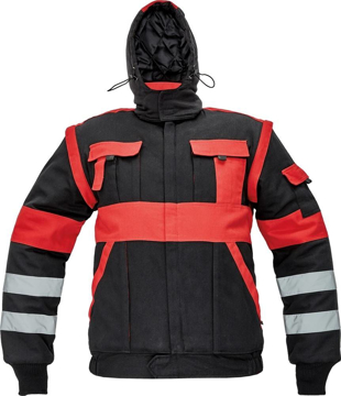Obrázek Červa MAX WINTER RFLX Montérková bunda černo / červená - zimní