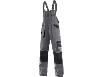 Obrázek CXS ORION KRYŠTOF Pracovní kalhoty s laclem šedo / černé - zimní