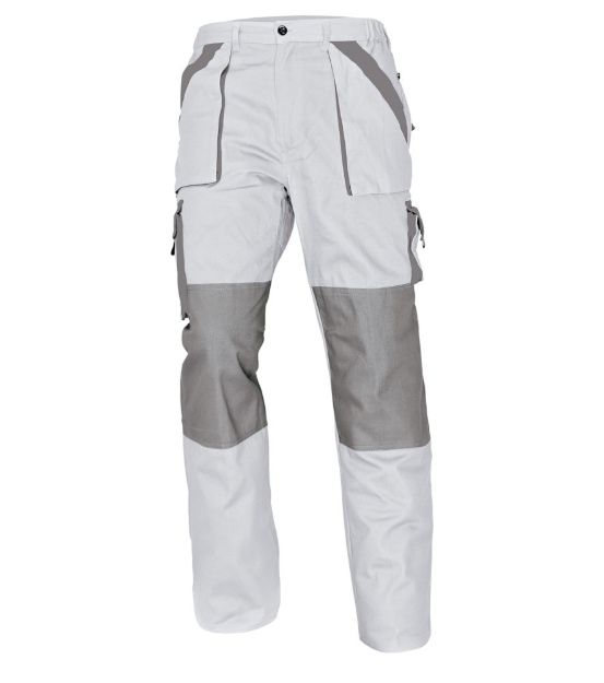 Obrázek z Červa MAX Pracovní kalhoty do pasu bílá / šedá 