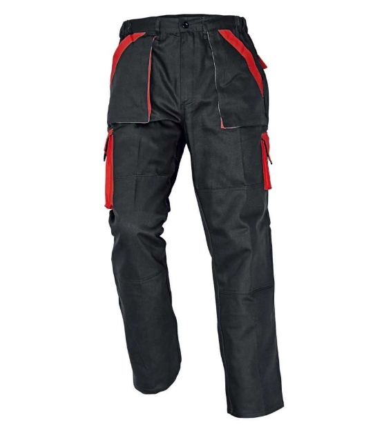 Obrázek z Červa MAX Pracovní kalhoty do pasu černo / červená 