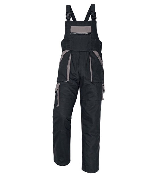 Obrázek z Červa MAX Pracovní kalhoty s laclem černo / šedá 