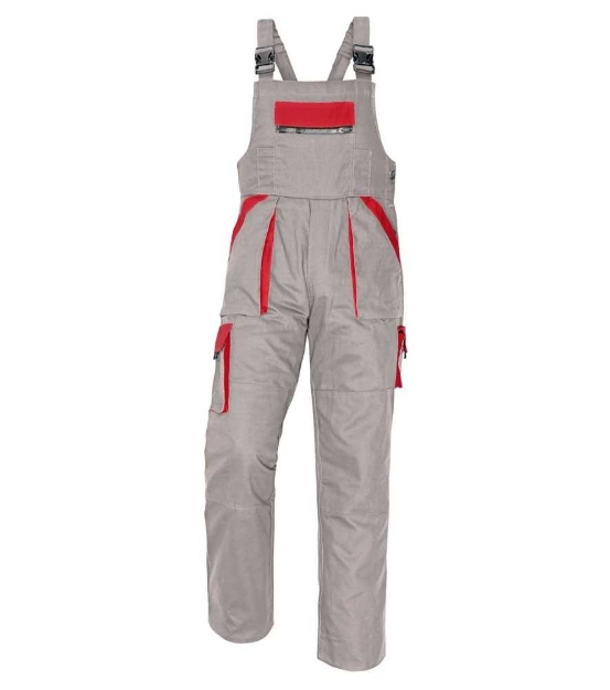 Obrázek z Červa MAX Pracovní kalhoty s laclem šedo / červená 
