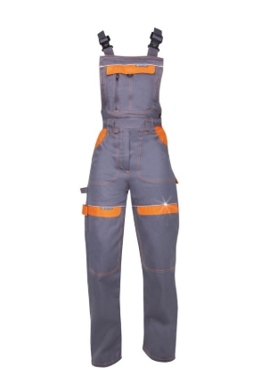 Obrázek ARDON®COOL TREND Dámské pracovní kalhoty s laclem šedá / oranžová