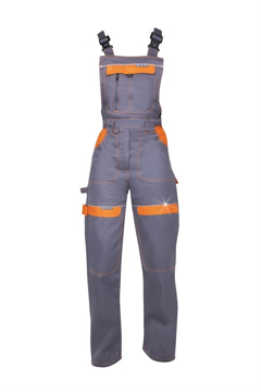 Obrázek COOL TREND Dámské pracovní kalhoty s laclem šedá / oranžová