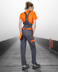 Obrázek z COOL TREND Dámské pracovní kalhoty s laclem šedá / oranžová 