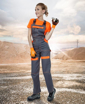 Obrázek z COOL TREND Dámské pracovní kalhoty s laclem šedá / oranžová 