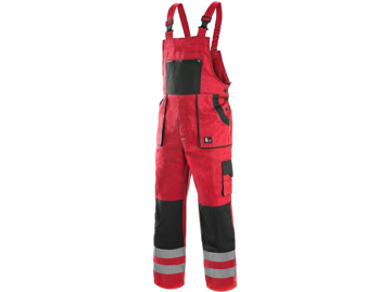 Obrázek CXS LUXY BRIGHT Pracovní kalhoty s laclem červeno / černé