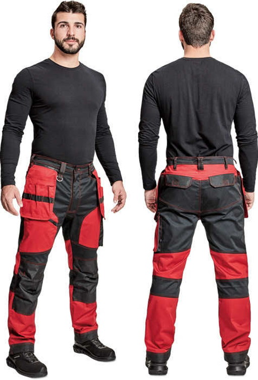 Obrázek z Cerva KEILOR Pracovní kalhoty do pasu červené 