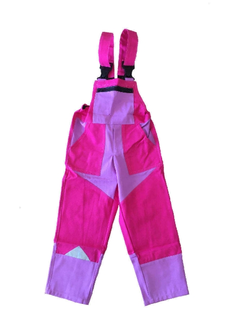 Obrázek z M+P DAVID Dětské pracovní kalhoty s laclem růžové 