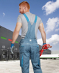 Obrázek z ARDON®SUMMER Pracovní kalhoty s laclem světle šedé zkrácené 