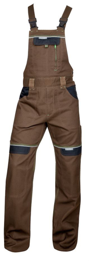 Obrázek z COOL TREND Pracovní kalhoty s laclem hnědé zkrácené 