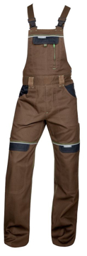 Obrázek COOL TREND Pracovní kalhoty s laclem hnědé prodloužené
