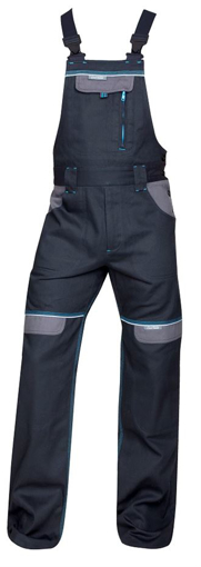 Obrázek z COOL TREND Pracovní kalhoty s laclem černé prodloužené 