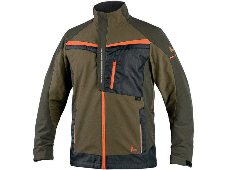 Obrázek z CXS NAOS Montérková blůza khaki-olivová, HV oranžové doplňky 