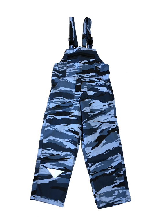 Obrázek z M+P DAVID Dětské pracovní kalhoty s laclem modrý maskáč 