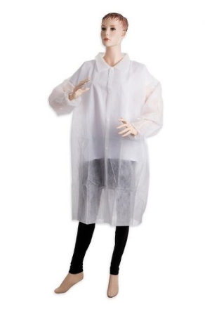 Obrázek PD-PLAST / Jednorázový plášť se zapínáním na druky bílý