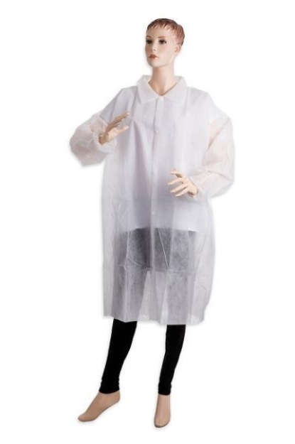 Obrázek z PD-PLAST / Jednorázový plášť se zapínáním na druky bílý 