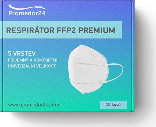 Obrázek z PROMEDOR PREMIUM PRM2403 / Skládaný 5 vrstvý respirátor Promedor KN95 / FFP2 