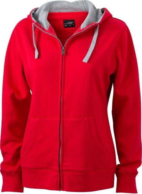 Obrázek z JN 962 Dámská mikina s kapucí red / ​grey 