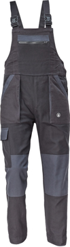 Obrázek Cerva MAX NEO Pracovní kalhoty s laclem černo / šedé