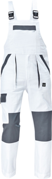 Obrázek Cerva MAX NEO Pracovní kalhoty s laclem bílo / šedé