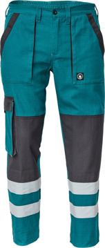 Obrázek Cerva MAX NEO REFLEX Pracovní kalhoty do pasu zeleno / černé