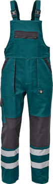 Obrázek Cerva MAX NEO REFLEX Pracovní kalhoty s laclem zeleno / černé