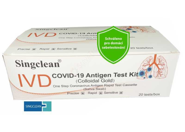 Obrázek z Singclean IVD / Slinový rychlotest antigenní na COVID-19 koronavirus - balení 20 ks 