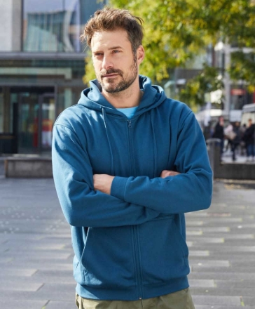 Obrázek James & Nicholson JN 756 Pánská mikina s kapucí