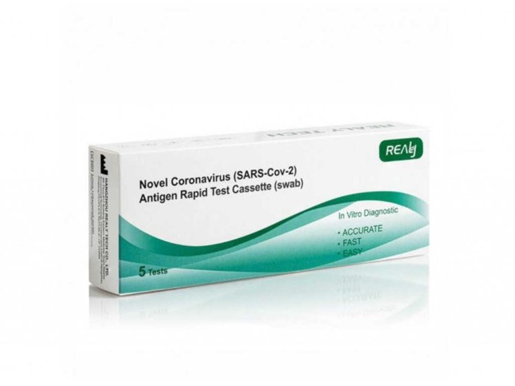 Obrázek z Realy Tech Novel Coronavirus SARS-Cov-2 / Antigenní test výtěrem / 5 kusů 