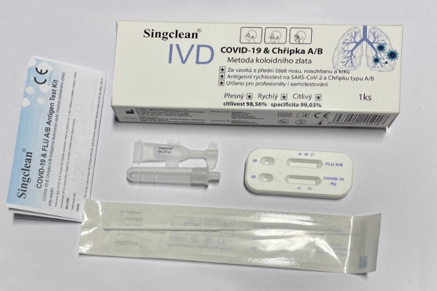 Obrázek z SINGCLEAN COVID-19 FLU A+B / Testovací sada COVID-19 & Chřipka A/B / 1 kus 