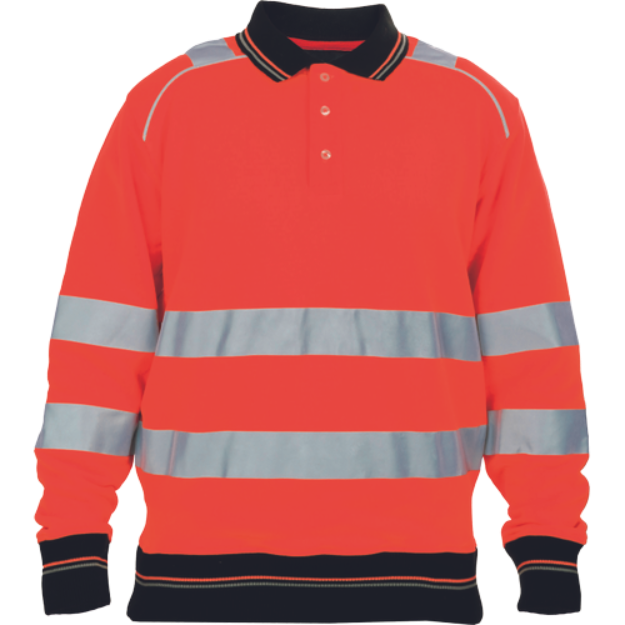 Obrázek z KNOXFIELD HI-VIS Reflexní polo mikina červená 