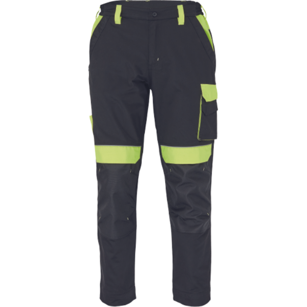 Obrázek z Cerva MAX VIVO Pracovní kalhoty do pasu černo / žluté 