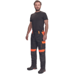 Obrázek z Cerva MAX VIVO Pracovní kalhoty do pasu černo / oranžové 