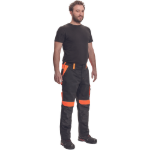 Obrázek z Cerva MAX VIVO Pracovní kalhoty do pasu černo / oranžové 