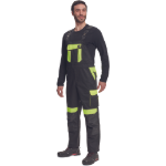 Obrázek z Cerva MAX VIVO Pracovní kalhoty s laclem černo / žluté 