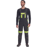 Obrázek z Cerva MAX VIVO Pracovní kalhoty s laclem černo / žluté 