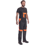 Obrázek z Cerva MAX VIVO Pracovní kalhoty s laclem černo / oranžové 