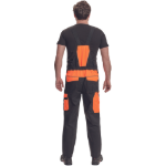 Obrázek z Cerva MAX VIVO Pracovní kalhoty s laclem černo / oranžové 