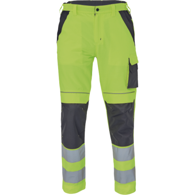 Obrázek z Cerva MAX VIVO HI-VIS Pracovní kalhoty do pasu žluté 