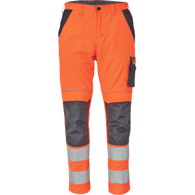 Obrázek z Cerva MAX VIVO HI-VIS Pracovní kalhoty do pasu oranžové 