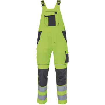 Obrázek Cerva MAX VIVO HI-VIS Pracovní kalhoty s laclem žluté